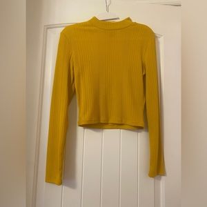 Mustard yellow crop long sleeve